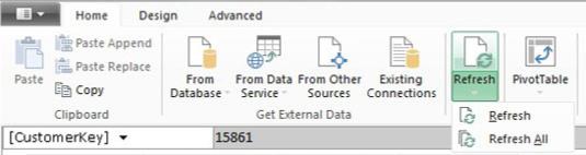 Oppdater og administrer eksterne Power Pivot-datatilkoblinger