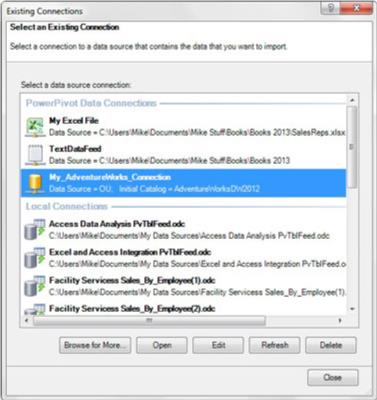 Obnovte a spravujte externé dátové pripojenia Power Pivot