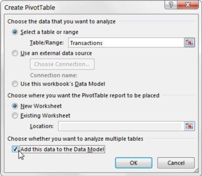 Přímé napájení interního datového modelu aplikace Excel