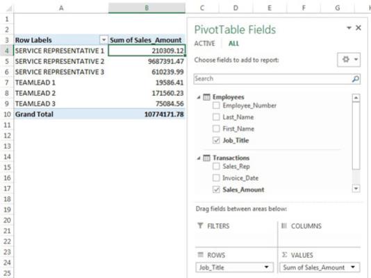 Alimenta directament el model de dades internes d'Excel