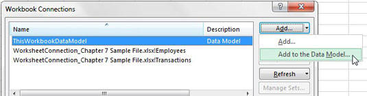 Afegiu una taula nova al model de dades intern d'Excel