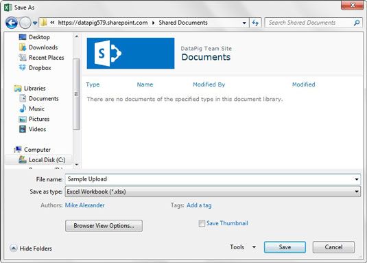 Publicar un llibre de treball d'Excel a SharePoint