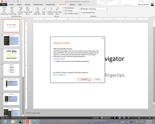 Hvordan presentere en PowerPoint 2013-presentasjon online