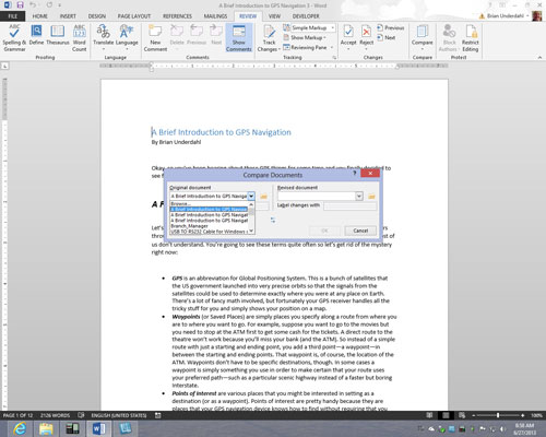 Kako usporediti dokumente u Wordu 2013