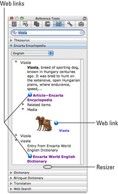 „Word 2008 for Mac“ internetinių nuorodų įrankių naudojimas