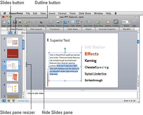 Diák megtekintése a PowerPoint 2008 for Mac alkalmazásban