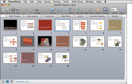 Kako si ogledate diapozitive v programu PowerPoint 2008 za Mac