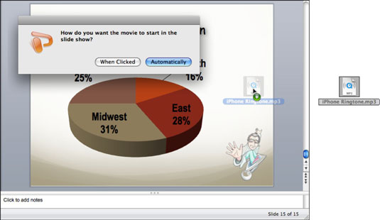 Přidávání obrázků a zvuků do PowerPoint for Mac Slides