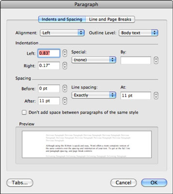 Kā formatēt veselas rindkopas programmā Word 2011 darbam ar Mac