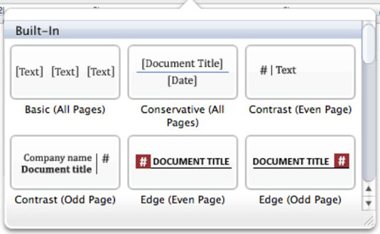 Configuració de capçaleres i peus de pàgina a Word 2011 per a Mac