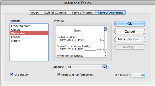 Napravite tablicu ovlaštenja u programu Word 2011 za Mac