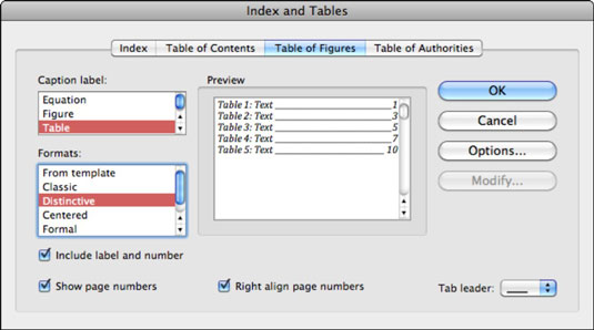 Looge jooniste tabel rakenduses Word 2011 for Mac