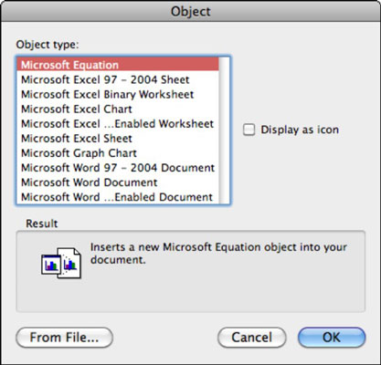 Office 2011 για Mac: Ενσωμάτωση αντικειμένων σε ένα έγγραφο του Word