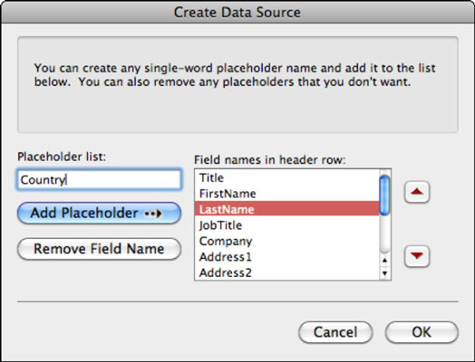 Word 2011 for Mac: Adatok kitöltése körlevélhez