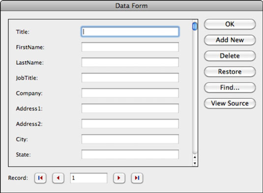 Word 2011 për Mac: Plotësimi i të dhënave për një bashkim të postës