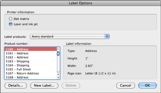 Word 2011 for Mac: Lage identiske etiketter for en utskriftsfletting