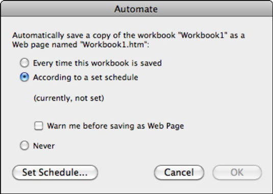 Weboldalak automatizálása Excel programmal az Office 2011 for Mac rendszerben