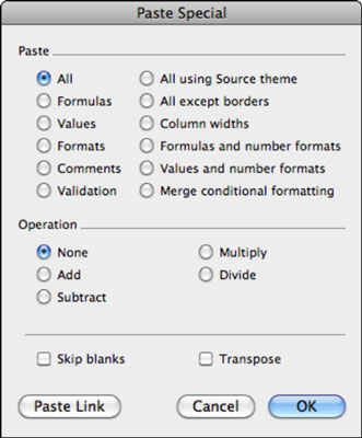 Excel 2011 fyrir Mac: Notkun Paste Special Feature