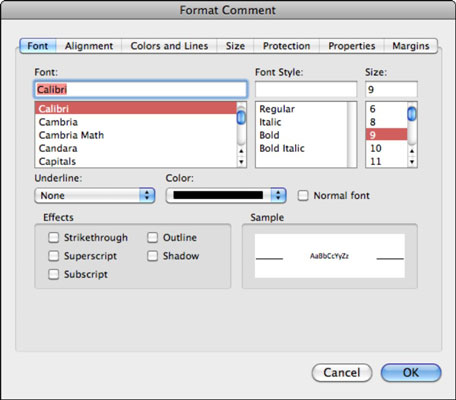 Com treballar amb comentaris del full de treball a Excel 2011 per a Mac