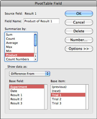 Kaip sukurti „PivotTable“ programoje „Excel“, skirta „Mac 2011“.