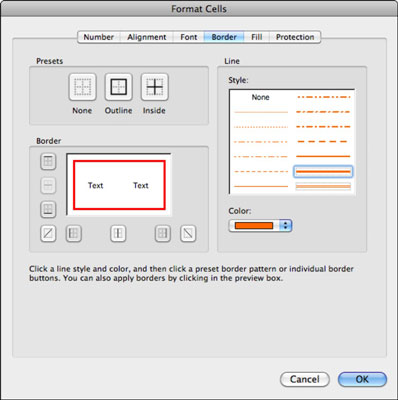 Office 2011 pro Mac: Formátování ohraničení buněk v listech aplikace Excel