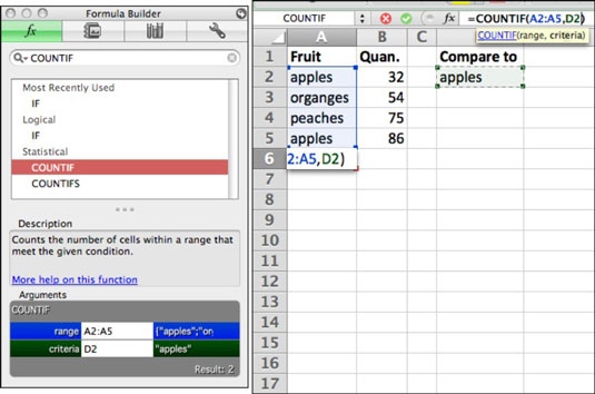 Excel darbam ar Mac 2011: izveidojiet formulas, izmantojot Formula Builder