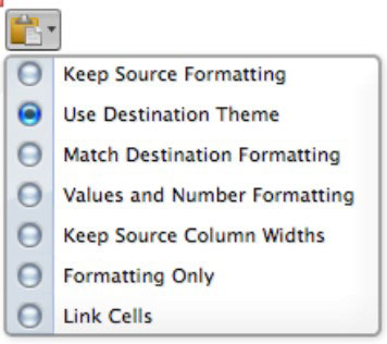 Másolás és beillesztés egy Excel 2011 for Mac munkalapon