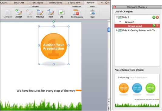 Порівняння презентацій PowerPoint в Office 2011 для Mac