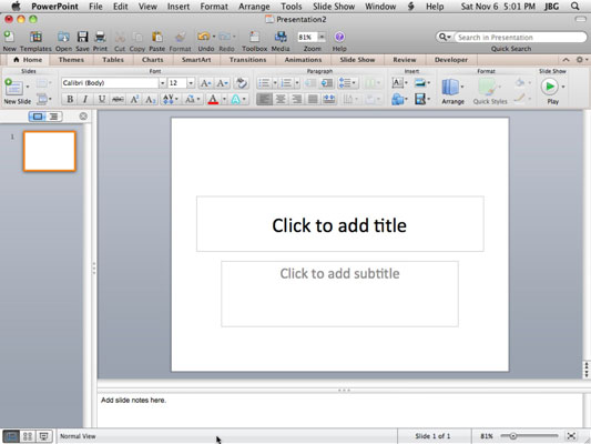 PowerPoint 2011 per a Mac: crear i editar diapositives a la vista normal