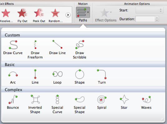 Office 2011 for Mac: Objektien siirtäminen polkuja pitkin PowerPointissa