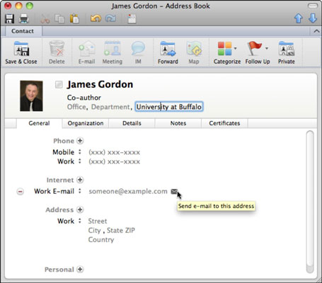 Office 2011 za Mac: Dodavanje imena na popis kontakata programa Outlook