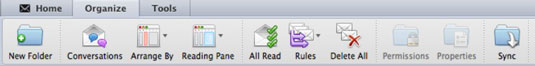 Navigere i Outlook Organize-fanen i Office 2011 for Mac