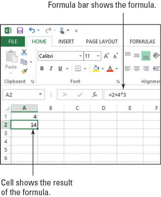 Sådan skriver du formler i Excel 2013