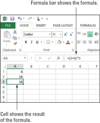 Kā rakstīt formulas programmā Excel 2013