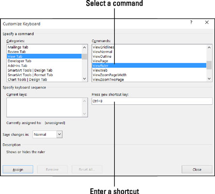 Ako prispôsobiť klávesové skratky v programe Word 2016