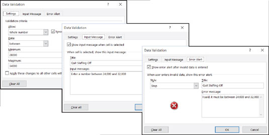 Slik etablerer du regler for datavalidering i Excel 2016