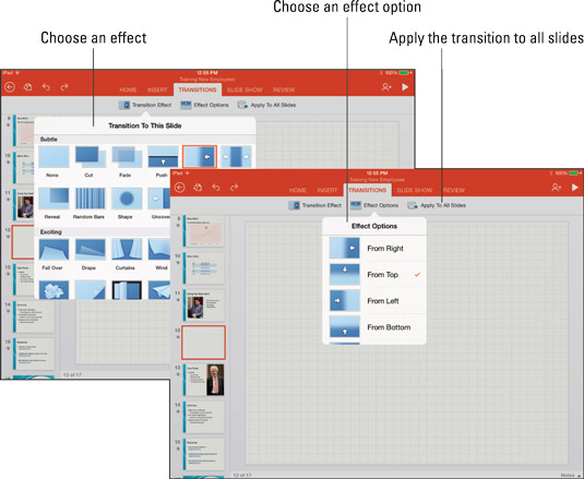 Како применити прелазе слајдова у ПоверПоинт-у на иПад-у