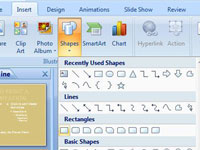 Si të vizatoni forma të thjeshta gjeometrike në një rrëshqitje PowerPoint 2007
