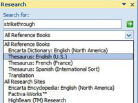 Použijte podokno úloh výzkumu aplikace PowerPoint 2007