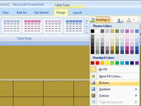 Si të përdorni një fotografi si sfond të tabelës në PowerPoint 2007