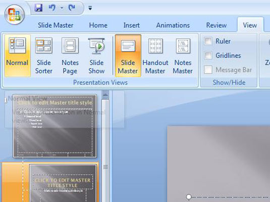 Τρόπος τροποποίησης του Slide Master στο PowerPoint 2007