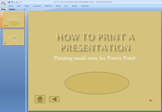 Kako vstaviti zvočni predmet v diapozitive programa PowerPoint 2007