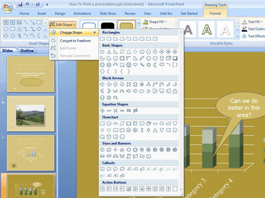 Jak vložit komentář k tlačítku akce v aplikaci PowerPoint 2007