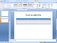 Hvernig á að búa til töflu í staðhaldara fyrir efni í PowerPoint 2007