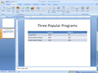 Com crear una taula en un marcador de posició de contingut a PowerPoint 2007