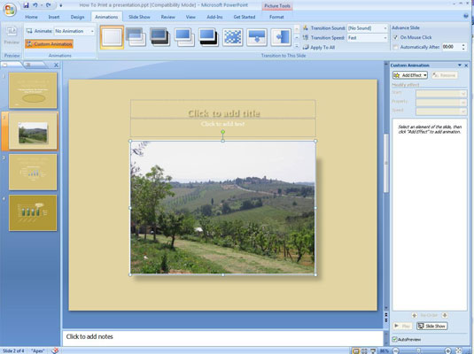 Mozgási útvonal létrehozása az elemek mozgatásához a PowerPoint 2007 dián keresztül