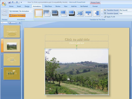 Com crear una ruta de moviment per moure elements a través d'una diapositiva de PowerPoint 2007