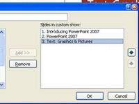 Kā izveidot pielāgotu šovu programmā PowerPoint 2007