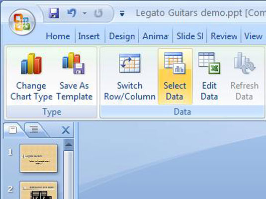 Kā pārvērst vecās diagrammas par PowerPoint 2007 diagrammām