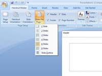 Hvernig á að breyta handout Master í PowerPoint 2007